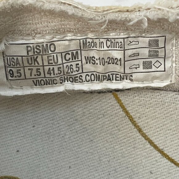 Vionic Beach Pismo Sneakers Womens Size 9.5 Lemons Yellow Canvas Slip On Comfort - Picture 11 of 13